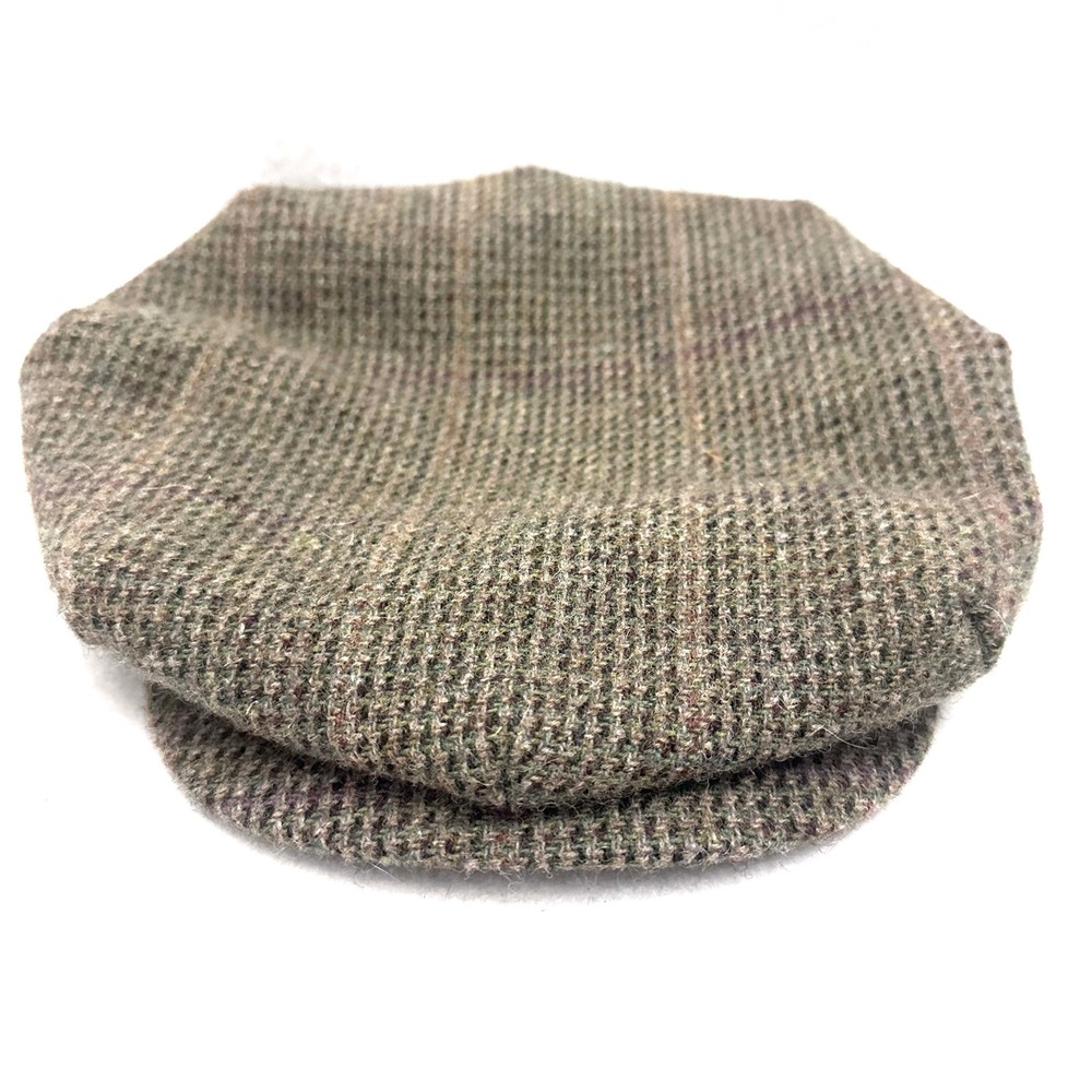 Vintage Polo Ralph Lauren Mens S/M Plaid Tweed Wool Driving Newsboy Cabbie Hat